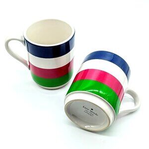 Kate Spade Lenox All in Good Taste Striped Ceramic Mugs (2)